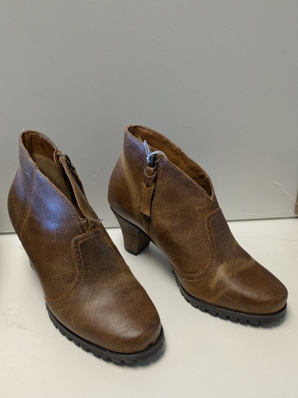 Softwalk Women's Dakota Ankle Boot Brown Distressed Suede Leather